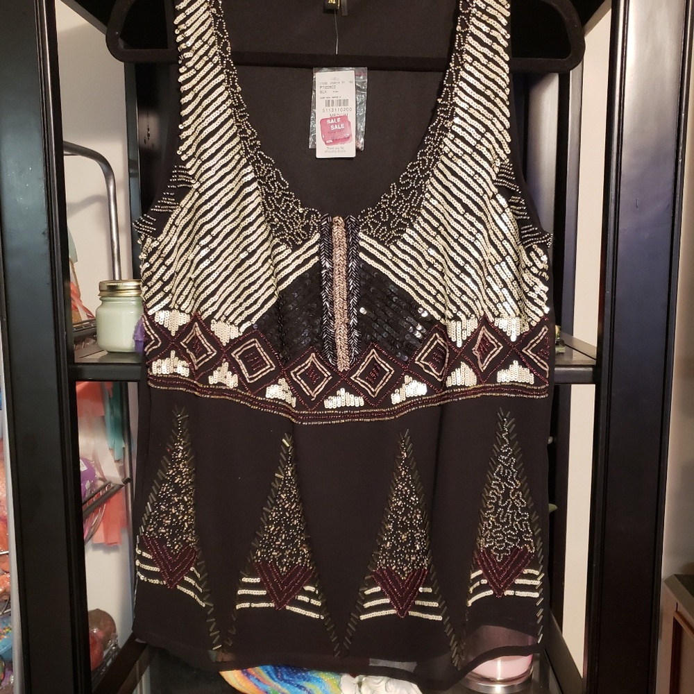 BUCKLE BLACK Beaded Tank Top